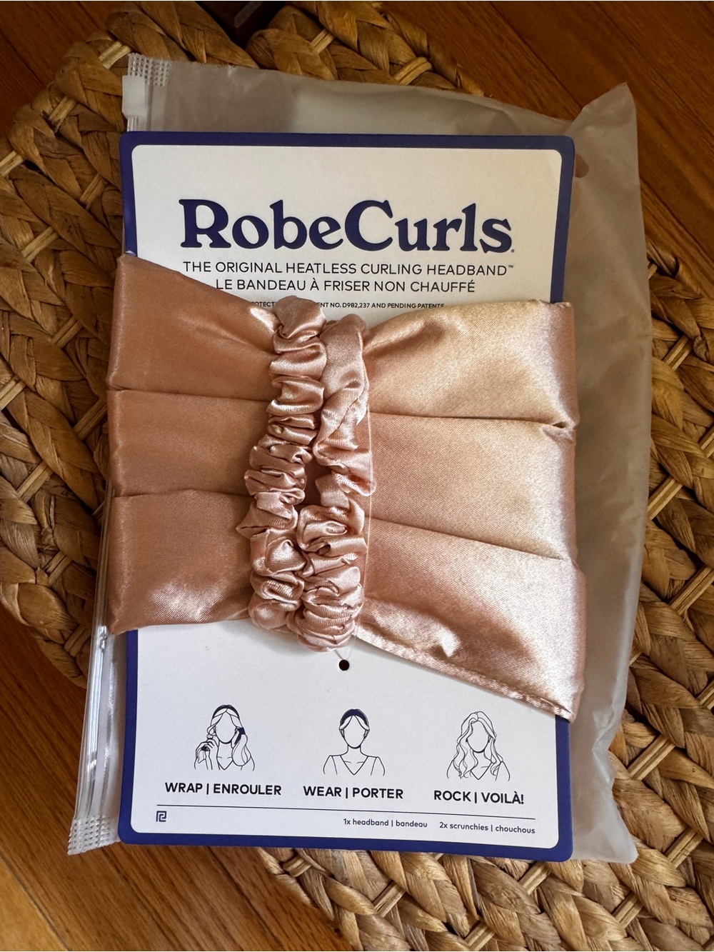 Robe Curls Satin Heatless Curling Headband - Rose Gold